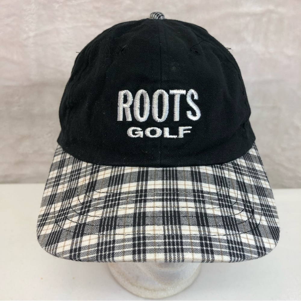Roots Golf Black & Checkered Ball Cap OS Adjustable